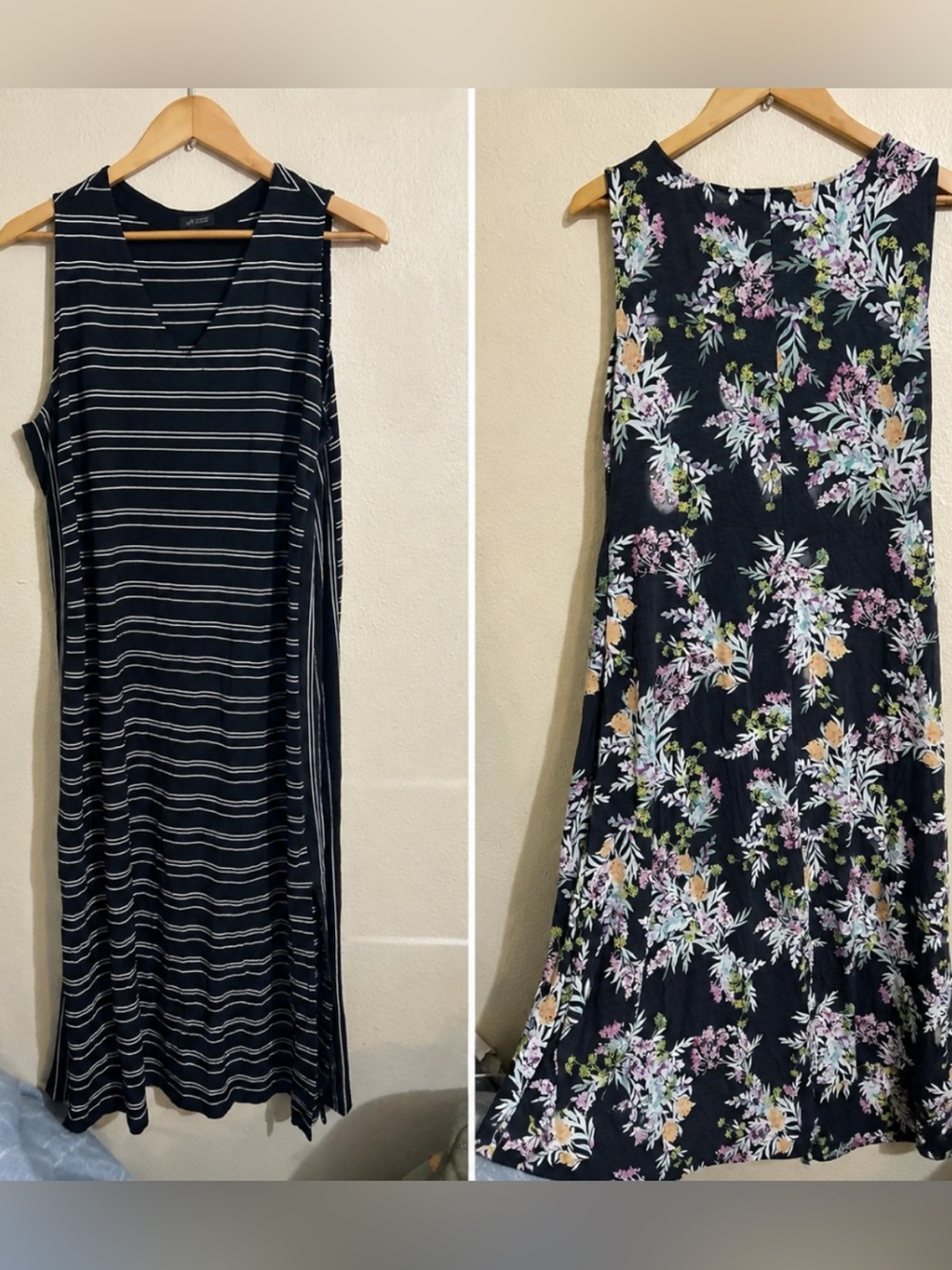 J. Jill Sleeveless Lot of 2 XLP Women’s Dress Floral and Striped Pockets Stretch